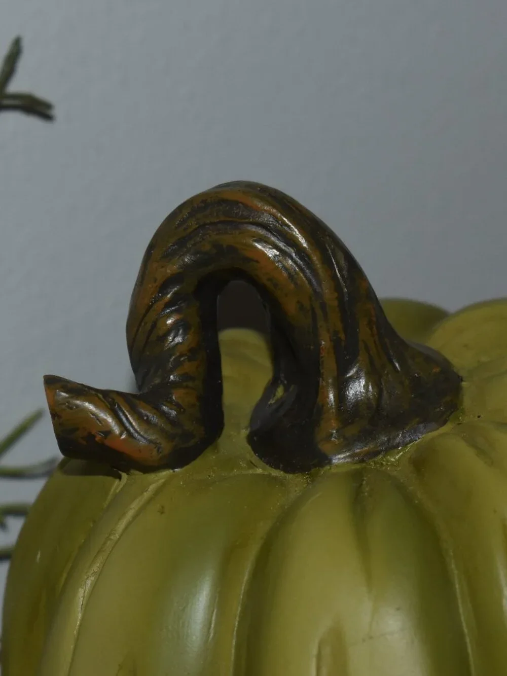Whimsical Fairy Tale Cottage Misshapen Green Pumpkin Fall Halloween Decor